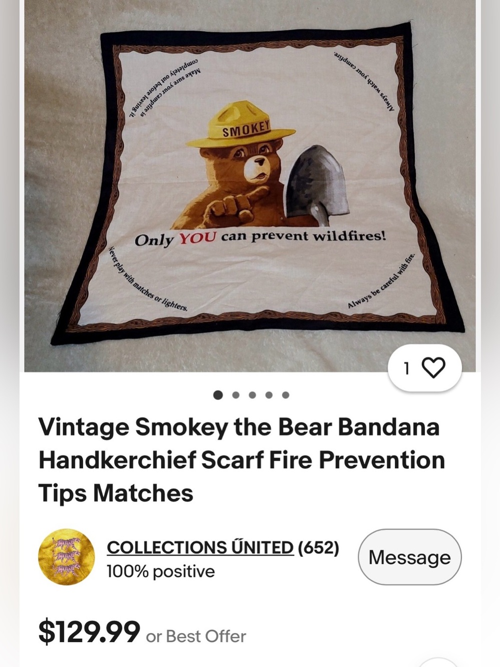 Fire Prevention Bandana - Brown, Yellow